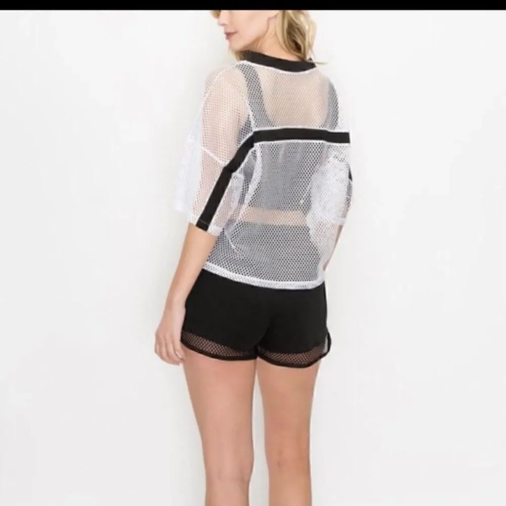 Mesh Striped Short Set - Picture 1 of 2